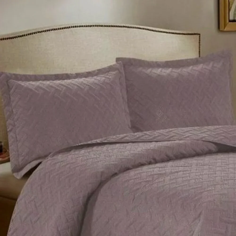 3PC Quilt Bedspread Set Oversized King Bark